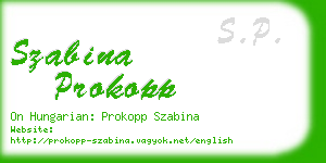 szabina prokopp business card